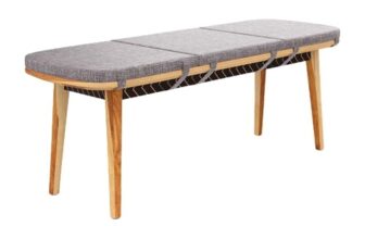 Godrej Interio Cesar 3-Seater Fabric Dining Bench (1-Year Warranty, Light Brown)