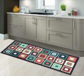 Status 3D Printed Vintage Persian Bedside Runner Carpet Rug Anti Skid Backing For Home/Kitchen/Living Area/Office Entrance (50 X 125 Cm) Pack Of 1 (Squares)