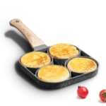 Vezpax 4-Cup Nonstick Egg Frying Pan – Pancake & Omelette Maker With Handle – Induction & Electric Stove Compatible, Harmless, Easy-To-Clean Cookware