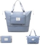 Travel Bags 41 Liter Expandable For Women,Duffle Bags With Wheels And Handle For Women Luggage,Foldable Vanity Traveling Companion Hand Bag For Ladies Personal Items Large Weekend (Sky)