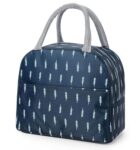 Candy Kart Insulated Lunch Bag For Kids School, Men, Women Office, Travel Tiffine Pouch For Lunch Box, Heat&Cold Insulated Storage Bag (Blue Leaf (Blue Leaf)