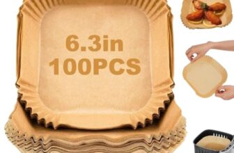 100Pcs, Disposable Air Fryer Paper Liners, Non-Stick Oil Resistant Parchment Paper For Frying, Baking, Cooking, Roasting And Microwave(Air Fryer 100)