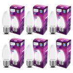 Philips 4-Watt 400-Lumen Frosted Candle E27 Base (Cool White, Pack Of 6) – Decorative, Ambience For Chandeliers, Wall Lights, Desk Lamps, Floor Lamps