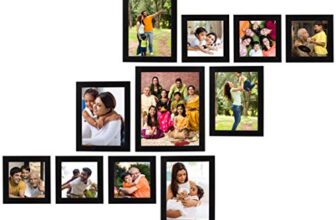 Amazon Brand – Solimo Collage Photo Frames, Set Of 11 (4Pcs – 6X8 Inch, 1Pcs – 8X10 Inch, 6Pcs – 5X5 Inch), Black