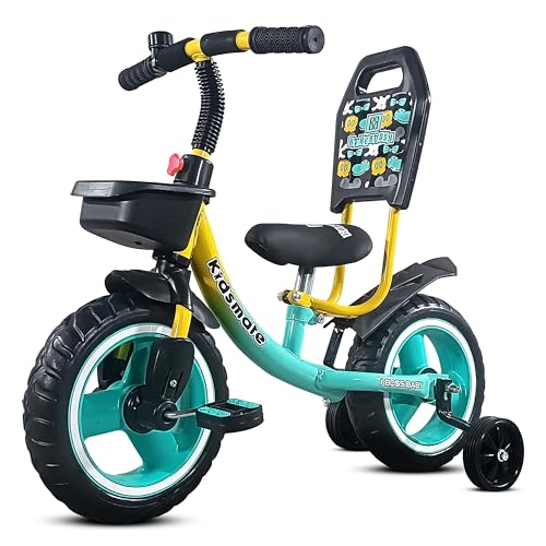 Kidsmate Lite Rider Pro Balance Cycle For Kids – Kids Cycle With Adjustable Seat & Backrest | Bell With Durable Training Wheels & Eva Tires | Baby Balance Bike Perfect For Ages 1-4Y (Sea Green)