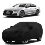 Sulfar 100% Water Resistant Car Body Cover Compatible With Mirror For Audi A7 (Triple Stitched, Full Bottom Elastic, Black)