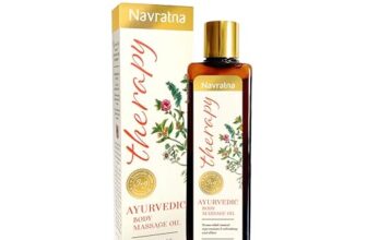 Navratna Therapy Ayurvedic Body Massage Oil | With Ashwagandha & Orange Oil For Stress Relief & Rejuvenation | Aromatherapy Oil For Relieving Fatigue | Mood Uplifting | Relaxing Massage Oil For Full Body | For Women & Men, 200Ml