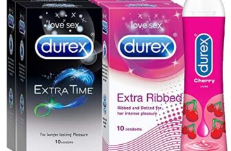 Durex Pleasure Packs (Condoms – 10 Count (Pack Of 2, Extra Time), Condoms – 10 Count (Pack Of 2, Extra Ribbed), Pleasure Gel – 50 Ml (Cherry))