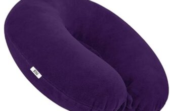 Btag Soft Fibre Filled Neck Pillow For Car, Train, Flight Travel, Neck Support Rest Pillow With Attachable Snap Strap | Pack Of 1 | Purple