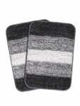 Status Contract Anti Slip Microfiber Mat For Bathroom| Machine Washable Bathroom Anti Skid Mats For Bathing Area & Shower |Black (Pack Of 2)