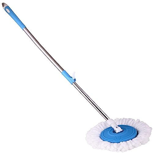 Puerto Spin Mop Spares Set Handle With Microfibers Refill (Multicolor)