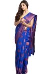 Zarigrace Banarasi Silk Saree With Gold Zari Weaving & Unstitched Blouse Piece – Traditional Handloom Indian Ethnic For Weddings, Festivals & Celebrations (Light Blue)
