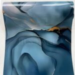Wallpaper Pill&Stick Waterproof&Oilproof Pvc Ceiling Wall Papers For Home,Kitchen,Floor,Bathroom,Bedroom,Table,Living Room Big Size Stylish Latest Wall Sheet Stickers Panel(Light Dark Blue Ta)