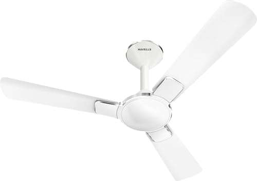 Havells 1200Mm Ambrose Bldc Motor Ceiling Fan | 5 Star Rated With Rf Remote, 100% Copper, Upto 57% Energy Saving | Eco Active Technology, 2 Year Warranty | (Pack Of 2, Pearl White Wood)