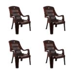 Cello Plastic Comfort Sit Chairs (Rose Wood) Set Of 4