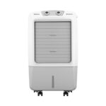 Havells Koolmate 40 L Desert Air Cooler For Home| Powerful Air-Delivery|Bacteria Shield Honeycomb Pads Technology |Large Ice Chamber| Ice Chill Drip Technology |4 N Castor Wheel (White Grey)