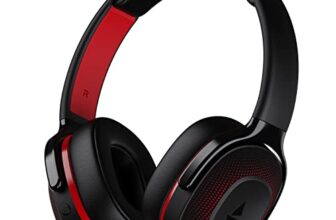 Boat Rockerz 425 Bluetooth Wireless Over Ear Headphones With Mic And Boat Signature Sound, Beast Mode For Gaming, Enx Tech, Asap Charge, 25H Playtime, Bluetooth V5.2 (Active Black)