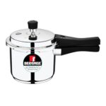 Bergner Sorrento Stainless Steel 3 Litres Outer Lid Pressure Cooker, 3 L Cooker With Outer Lid And Triply Base, Heavy Bottom, Easy Open And Close, Healthy Cooking, Induction Bottom And Gas Stove Ready