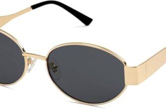 Creek Retro Oval Sunglasses For Women & Men Trendy Sun Glasses Classic Shades Uv400 Protection (Matte,Gold-Black,Non Polarization),M