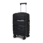 Move-Meant Wanderwares Small Cabin Suitcase Degree 8 Wheels Number Lock Polypropylene Black Trolley Bag | Luggage For Travel