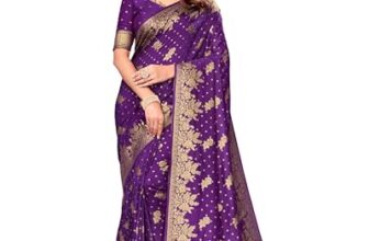 Prijari Women’S Pure Kanjivaram Silk Saree Banarasi Silk Saree With Blouse Piece (Rashmika Purple)