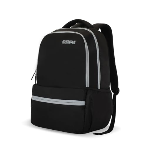 American Tourister Lex Style 01, 31L Volume College And Office 4 Compartment Laptop Backpack With Front Organizer And Spacious Interiors For Unisex – Black