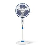 Polycab Aery 400Mm Oscillating Pedestal Fan For Home, Office | Aerodynamic Blades With Cutting Edge Design | 100% Copper Winding Motor | 2 Years Warranty【Sky Blue】