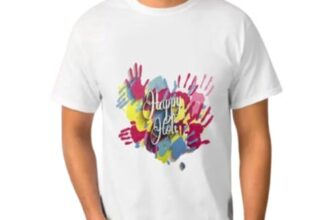 Eitheo Happy Holi Tshirt | Celebrate Holi With Festive Vibes | Bura Na Mano Holi Hai| Round Neck | Holi Printed Premium Holi Festival Tshirts For Boys And Girls(Assorted Designes)