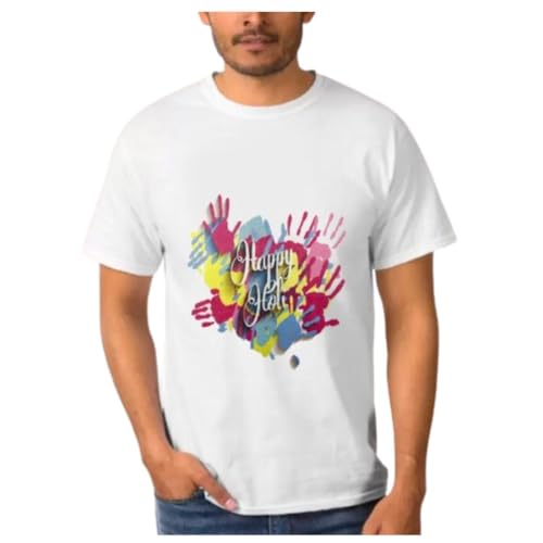 Eitheo Happy Holi Tshirt | Celebrate Holi With Festive Vibes | Bura Na Mano Holi Hai| Round Neck | Holi Printed Premium Holi Festival Tshirts For Boys And Girls(Assorted Designes)