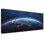 Sounce Large Extended Earth Design Desk Mat For Laptop Keyboard And Mouse Use Water Resistant Anti Slip Surface Non Logo Mouse Pad 800 X 300 Mm Ideal For Office Home And Gaming Setup In Black