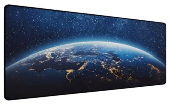 Sounce Large Extended Earth Design Desk Mat For Laptop Keyboard And Mouse Use Water Resistant Anti Slip Surface Non Logo Mouse Pad 800 X 300 Mm Ideal For Office Home And Gaming Setup In Black