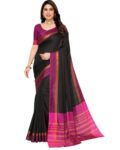 Indian Rang 3D Saree Women’S Pure Banarasi Silk Saree With Unstitched Blouse Piece – Traditional Zari Weave, Elegant Draping, Ideal For Weddings & Festivals (Black (1)-03)