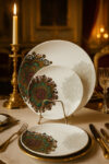 Hamlay Pack Of 41 Melamin Dinner Set(Green, White)
