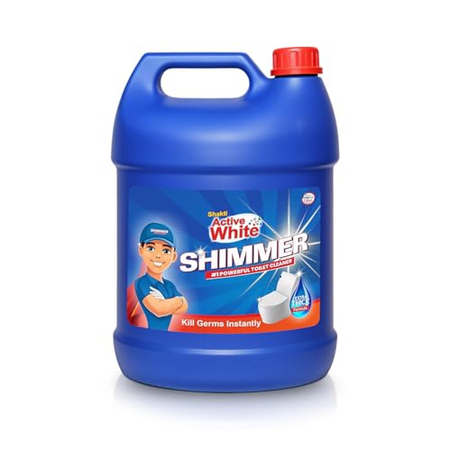 Active White Shimmer Disinfectant Toilet Cleaner, 5L Mega Jar | Original Liquid And Powerful Toilet Cleaner | All In One Purpose