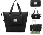 Travel Bags 41 Liter Expandable For Women,Duffle Bags With Wheels And Handle For Women Luggage,Foldable Vanity Traveling Companion Hand Bag For Ladies Personal Items Large Weekend (Black)