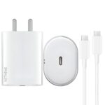 Nothing Charger Original 45W Adapter Fast Charging Usb Type C Adaptor With Pd 3.0 Pps Technology Compatible With Nothing Phone 2A Phone 2 Phone 1 Buds And Other Type C Devices – White