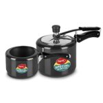 Pigeon By Stovekraft 2+3 Litre Combo Special Hard Anodised Inner Lid Induction Base Pressure Cooker (Black) Bis Certified,Common Lid For 2+3L