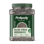 Prettynutty Chia Seeds – 750G | Raw, Natural & Unroasted | High In Fiber, Omega-3 & Protein | Jar Pack
