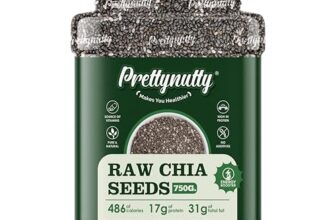 Prettynutty Chia Seeds – 750G | Raw, Natural & Unroasted | High In Fiber, Omega-3 & Protein | Jar Pack