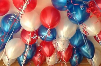 Amfin® 10 Inch (Pack Of 50) Metallic Balloons Blue, White & Red For Birthday Decoration, Decoration For Weddings, Engagement, Baby Shower, 1St Birthday, Anniversary Party, Theme Party, Office Party