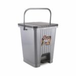 Nayasa Square Pedal Bin- 11.6 Ltrs | Garbage Waste Bin For Kitchen, Bathroom, Office | Strong & Durable Plastic Dustbin | Grey