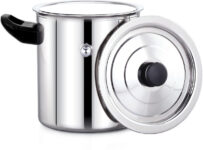 Aadiveer 1.5 Litre High Quality Stainless Steel Milk Boiler | Milk Cooker | Milk Pot 14 Cm Diameter 1.5 L Capacity With Lid(Stainless Steel, Induction Bottom)