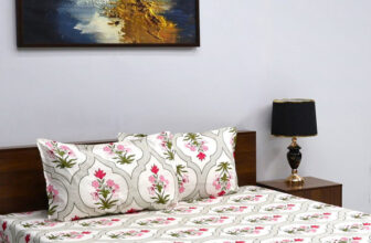 Bombay Dyeing 144 Tc Microfiber Queen Floral Flat Bedsheet(Pack Of 1, White)