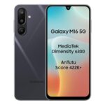Samsung Galaxy M16 5G (Thunder Black, 4Gb Ram, 128 Gb Storage) | Mediatek Dimensity 6300 | Antutu Score 422K+ | Super Amoled Display | 25W Fast Charging | 6 Gen. Of Os Upgrades | Without Charger