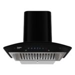Crompton Intellisense 60 Cm Curved Glass Kitchen Chimney With 1417 M³/Hr Suction, Smart On & Intelligent Auto-Clean | Silent Kitchen Chimney With Baffle Filter (Black, Chd-Isc60Bfe-Ind)