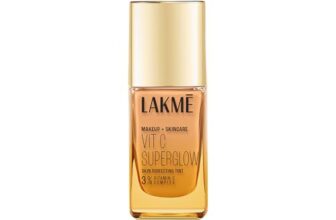 Lakmé Makeup+Skincare Vitc Superglow Skin Perfecting Medium Liquid Tint, Warm Natural W180, 25Ml (All Skin Type)