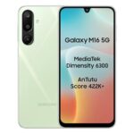 Samsung Galaxy M16 5G (Mint Green, 6Gb Ram, 128 Gb Storage) | Mediatek Dimensity 6300 | Antutu Score 422K+ | Super Amoled Display | 25W Fast Charging | 6 Gen. Of Os Upgrades | Without Charger