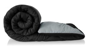 Bsb Home 220 Gsm Solid Plain Reversible Summer Microfiber Ac Comforter/Duvet| All Season Single Size 3 Layered Quilted Blanket For Single Bed (220 Cm X 152 Cm, Black Grey)