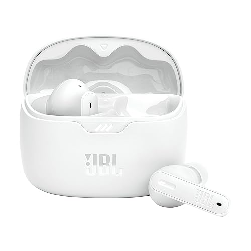 Jbl Tune Beam In Ear Wireless Tws Earbuds With Mic, Anc Earbuds, Customized Extra Bass With Headphones App, 48 Hrs Battery, Quick Charge, 4-Mics, Ip54, Ambient Aware & Talk-Thru, Bluetooth 5.3 (White)