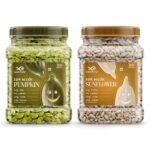 Greenfinity Seeds Combo, 2Kg | Pumpkin Seeds 1Kg (500Gx2) + Sunflower Seeds 1Kg (500Gx2) | High Protein & Fiber | Raw, Natural & Unroasted | Superfood For Healthy Snacking | Vegan & Gluten-Free.